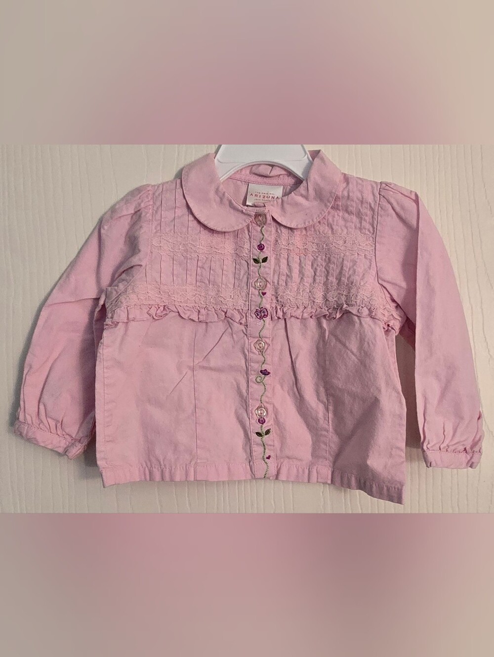 18 Months Arizona Jean Company Light Pink Floral Button-Front Blouse